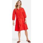Rote Gerry Weber Kleider mit Lochstickerei mit Volants für Damen für den Sommer 