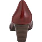 Reduzierte Rote Gerry Weber Offene Blockabsatz Peep Toe Pumps ohne Verschluss in Komfortweite aus Glattleder für Damen Größe 42 mit Absatzhöhe 5cm bis 7cm 