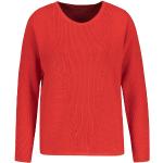 Rote Unifarbene Gerry Weber Rundhals-Ausschnitt Strickpullover für Damen Größe L für den für den Herbst 