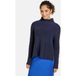 Reduzierte Blaue Unifarbene Langärmelige Gerry Weber Bio Rundhals-Ausschnitt Rundhals-Pullover aus Baumwolle für Damen für den für den Herbst 