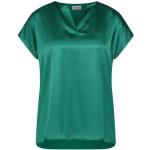 Grüne Kurzärmelige Gerry Weber Rundhals-Ausschnitt T-Shirts aus Seide für Damen Größe L 1-teilig für den für den Sommer 