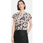 Schwarze Blumenmuster Kurzärmelige Gerry Weber T-Shirts durchsichtig für Damen Größe XS 