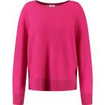 Reduzierte Pinke Unifarbene Langärmelige Gerry Weber Rundhals-Ausschnitt Strickpullover aus Wolle für Damen Größe M 