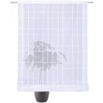 Weiße Karo Gerster Raffrollos mit Klettband aus Textil transparent 