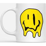 Gelbe Emoji Smiley Becher & Trinkbecher Glänzende aus Keramik 