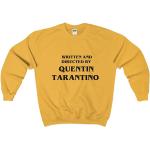 Geschriebenes und gerichtetes Sweatshirt Frühlingsoberteile Lässiger hoher gelber Pullover Tarantino Grunge Crewneck