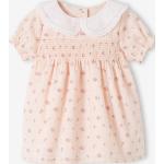 Rosa Bestickte Elegante Kinderkragenkleider aus Baumwolle für Babys Größe 68 