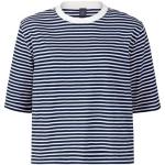 Reduzierte Dunkelblaue Gestreifte Halblangärmelige TCHIBO Bio T-Shirts aus Baumwolle für Damen Größe XL 