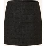 Dunkelgraue Gestuz Mini Tweedröcke mit Glitzer mit Reißverschluss aus Baumwollmischung für Damen Größe M für den für den Winter 