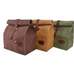 Vintage Lunch Bags mit Reißverschluss aus Leder klappbar für Herren klein 