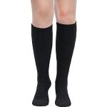 Schwarze Stiefelsocken aus Wolle maschinenwaschbar für Damen Größe M für den für den Winter 
