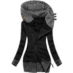 Schwarze Schulterfreie Fleecejacken mit Kapuze aus Fleece mit Kapuze für Damen Größe 3 XL für den für den Sommer 