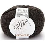 ggh Baby Alpaka natur - 100% Baby Alpaka Wolle ungefärbt - 50g Wolle zum Stricken oder Häkeln geeignet - Farbe 005 - Kakaobraun