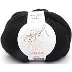 ggh Samson - Merino Wolle (mulesing Free) Lauflänge ca. 85m auf 50g - Wolle zum Stricken oder Häkeln - Farbe 017 - Schwarz