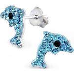 Silberne Delfin Ohrringe aus Silber für Kinder zum Muttertag 