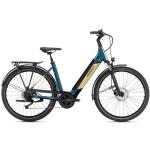 Ghost E-Teru B Essential Low EQ - Hochwertiges E-Bike in petrol blue/beige für komfortable Stadtfahr
