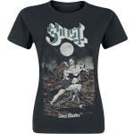 Schwarze Ghost Rundhals-Ausschnitt T-Shirts für Damen Größe XXL für Festivals 