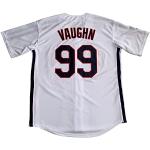 GHTPGT Herren Ricky Vaughn Movie Jersey 90s Hip Hop Stitched Sports Fan Baseball Trikots Stitched, Weiß, XX-Large