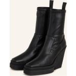Reduzierte Schwarze Gia Borghini Karree Ankle Boots & Klassische Stiefeletten aus Leder für Damen Größe 39 