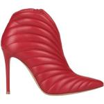 Rote Gesteppte GIANVITO ROSSI Pfennigabsatz High Heel Stiefeletten & High Heel Boots mit Reißverschluss aus Leder für Damen Größe 42 