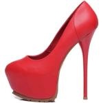 Rote Giaro Spitze Pfennigabsatz High Heels & Stiletto-Pumps in Normalweite für Damen Größe 46 