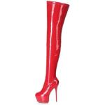 Rote Giaro Spitze Pfennigabsatz High-Heel Stiefel mit Reißverschluss in Normalweite für Damen Größe 43 