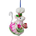 Mintgrüne Gift Company Weihnachtsanhänger mit Maus-Motiv aus Glas 