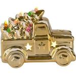 Goldener Gift Company Weihnachtsbaumschmuck aus Porzellan LED beleuchtet 