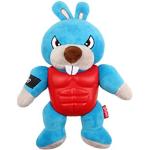 GiGwi I'm Hero TPR Armor Rabbit Plüsch Hundespielzeug mit Quietscher für Harte Kauer, Blau