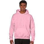 Gildan Herren Poloshirt – langarm – Kapuze – blickdicht – für Helles Pink XX-Large