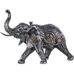 Kupferfarbene Steampunk 28 cm Gilde Elefanten Figuren aus Porzellan 
