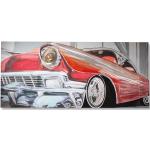 GILDE 3D Bild Classic Car - rot-silber - H. 80cm x B. 180cm