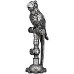 Silberne Steampunk 30 cm Gilde Papagei Tierfiguren mit Papageienmotiv aus Porzellan 
