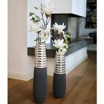 Reduzierte Silberne 50 cm Gilde Bodenvasen & Vasen für Pampasgras 15 cm matt 