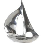 Silberne Maritime 48 cm Gilde Skulpturen & Dekofiguren mit Boot-Motiv aus Metall 