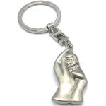 Silberne Motiv Gilde Schutzengel-Schlüsselanhänger matt aus versilbert zu Weihnachten 