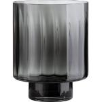 Schwarze 35 cm Gilde Windlichter glänzend aus Glas 
