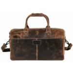 Schwarze Vintage Reisetaschen mit Reißverschluss aus Glattleder 