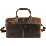 Braune Vintage Reisetaschen mit Reißverschluss aus Büffelleder 
