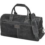 Schwarze Vintage Reisetaschen mit Reißverschluss aus Büffelleder 
