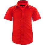 GILLSONZ A0 vDa New Kinder Party Hemd Freizeit Hemd bügelleicht Kurz ARM Gr.86-158 (92-98, Rot)