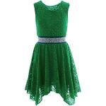 Tannengrüne Schulterfreie Kinderfestkleider Handwäsche für Mädchen Größe 98 