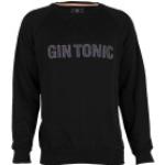 Schwarze Langärmelige Gin Tonic Rundhals-Ausschnitt Herrensweatshirts Größe M 