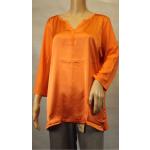 GINA LAURA L ' orange ' Schlupfbluse Longsleeve Shirt 3/4-arm Materialmix