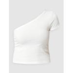 Offwhitefarbene Gina Tricot One Shoulder Shirts aus Baumwollmischung für Damen Größe L 