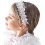 Ginger Ray Gestickter Gänseblümchen-Kopfschmuck für Mädchen mit weißem Tüll für Geburtstage und Kostümpartys, Einheitsgröße