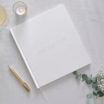 Ginger Ray White Embossed Wedding Guest Book and Photo Album with 32 Pages