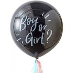 Ginger Ray XXL Luftballon Boy or Girl ? inkl. Konfetti Babyparty rosa hellblau, Schwarz