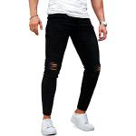 Schwarze Ripped Jeans & Zerrissene Jeans aus Denim für Herren Weite 36 