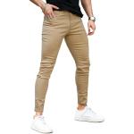 Khakifarbene Slim Fit Jeans mit Reißverschluss aus Denim für Herren Weite 36 